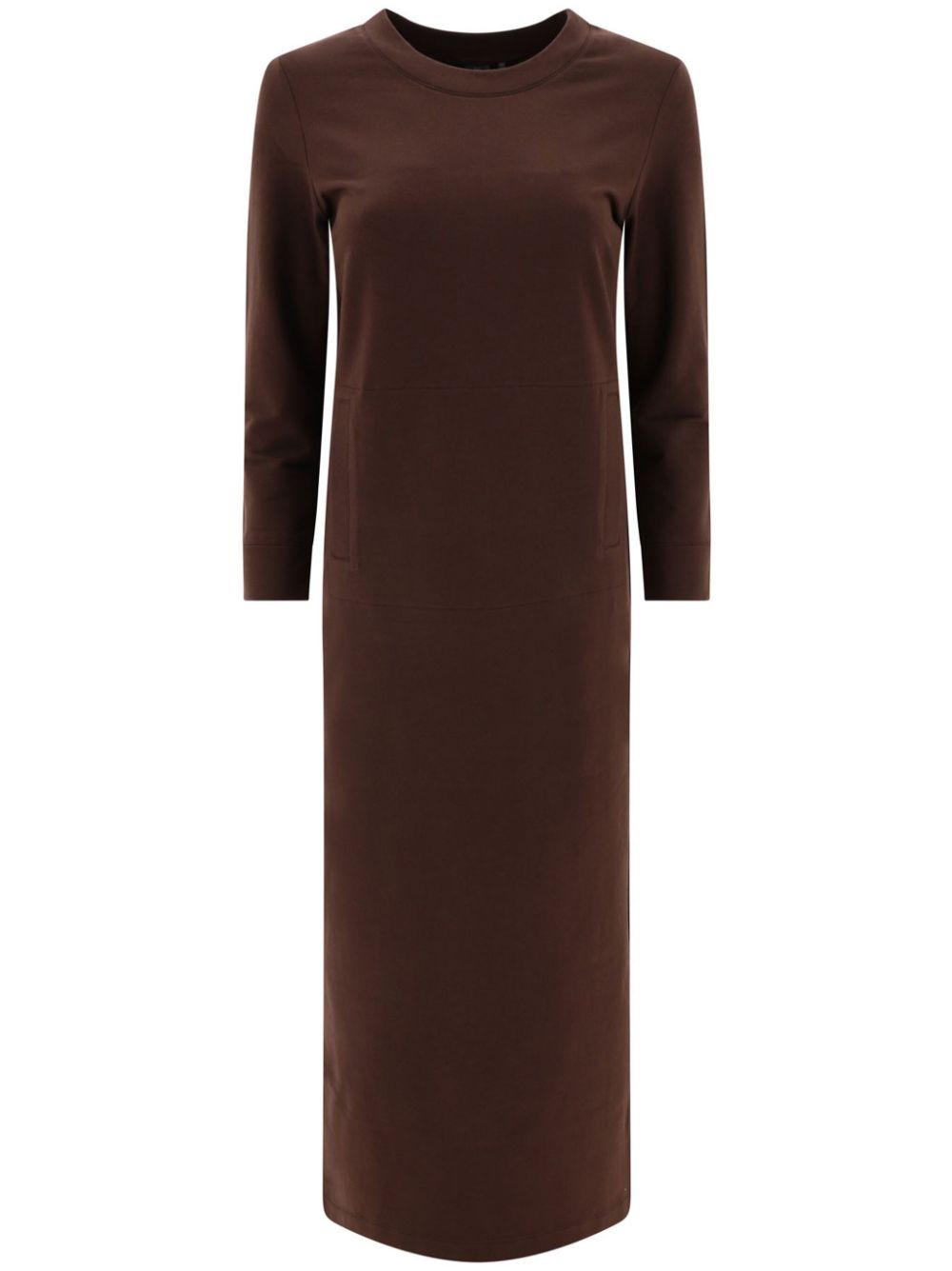 Norma Kamali long-sleeved maxi T-shirt-dress - Brown