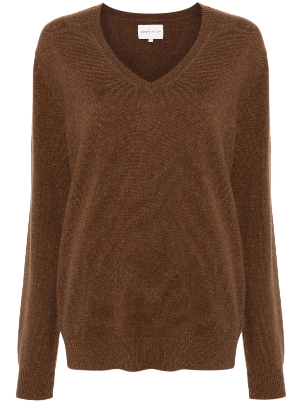 Loulou Studio Maglione in cashmere con scollo a V - Marrone