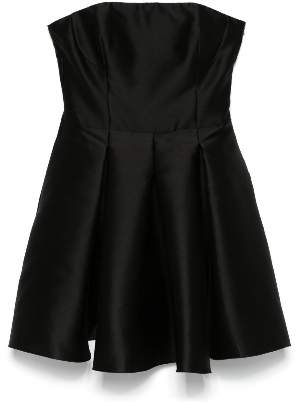 Alberta Ferretti mikado bustier-style mini dress – Black