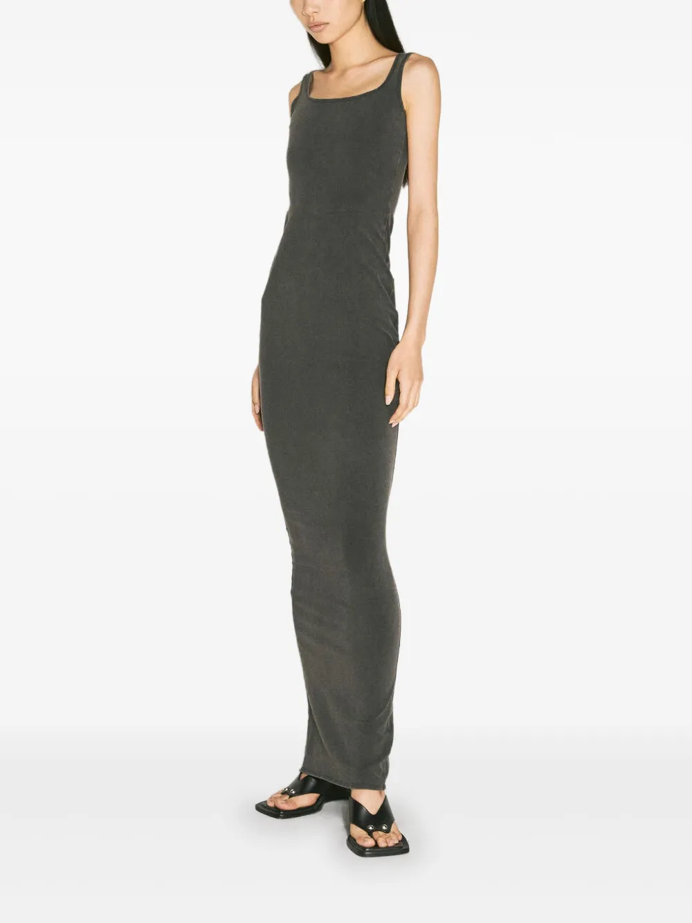 Entire Studios Square Neck Maxi Dress In Black