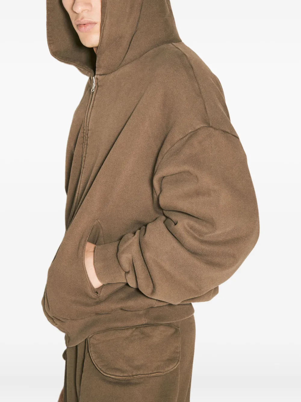 ENTIRE STUDIOS Hoodie met rits Bruin