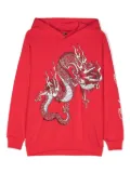 Balmain Kids 3D Dragon-print hoodie - Red