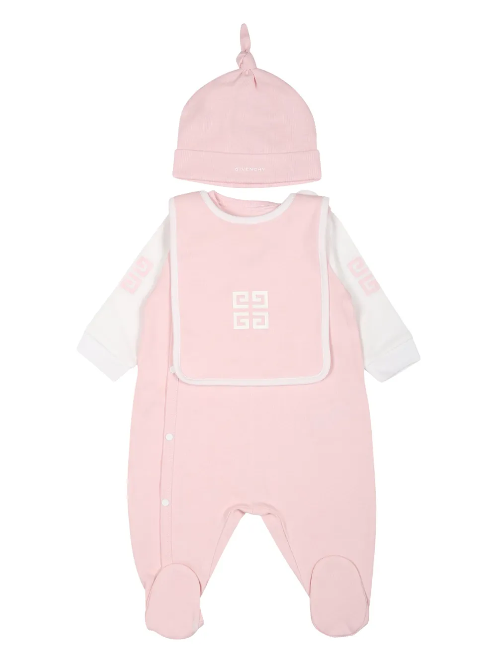 Givenchy Kids 4G cotton babygrow set - Pink