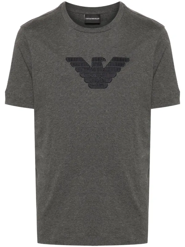 Emporio Armani logo patch T shirt Grey FARFETCH