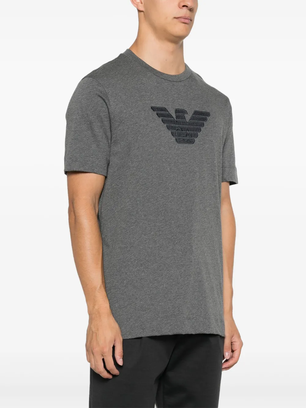 Emporio Armani T-shirt met logopatch - Grijs