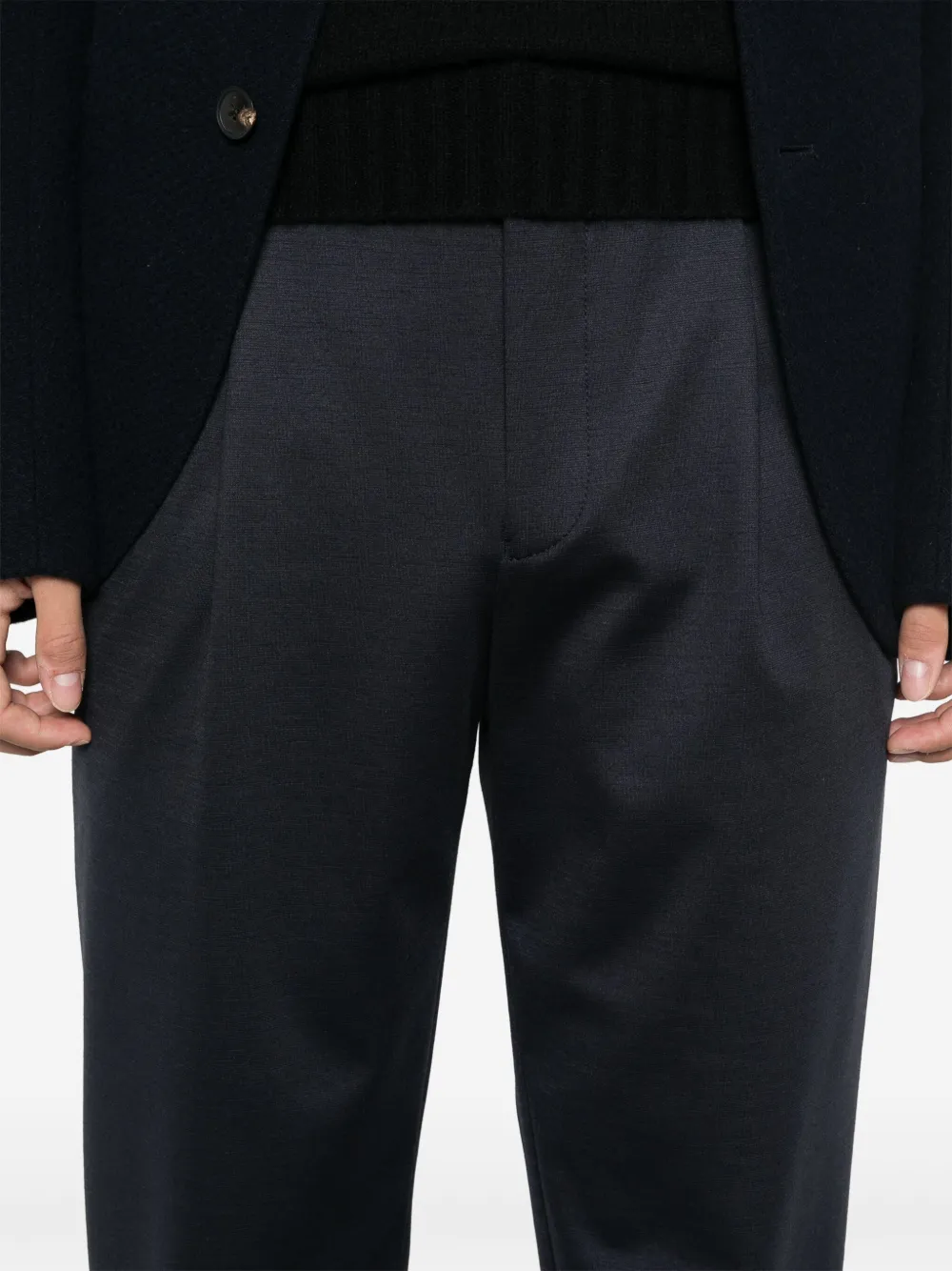 Emporio Armani Pleat-detail Trousers In Blue