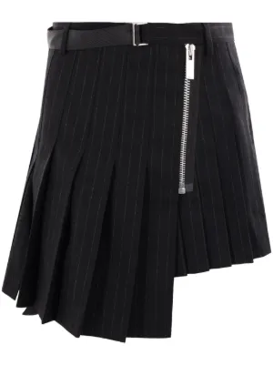 Sacai リブウエスト カーゴスカート | ブラック | FARFETCH JP