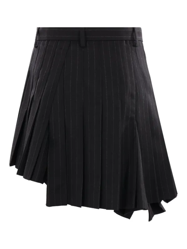 【送料&関税込】Sacai Black Wool Skirt Black Suiting & Wool Melton Midi Skirt by sacai on Sale