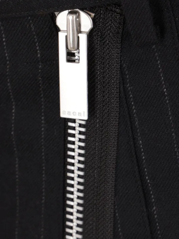 Sacai ストライプスカート Sacai ストライプディテール スカート | ブラック | FARFETCH JP