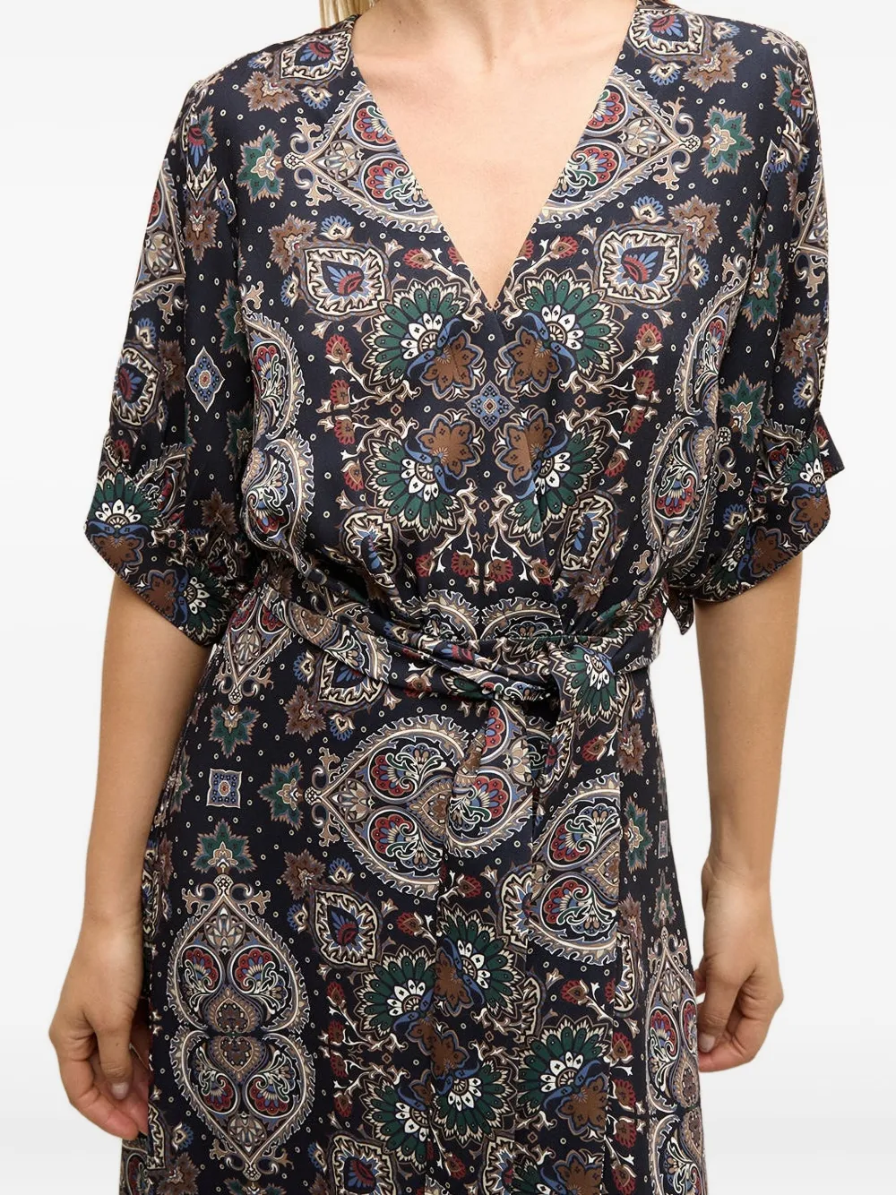 Veronica Beard Midi-wikkeljurk met paisley-print Blauw