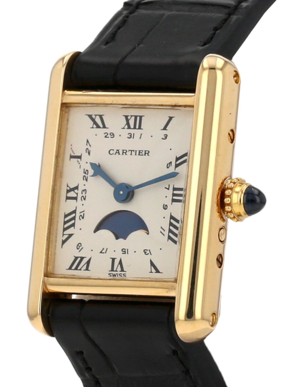 Cartier 1993 pre-owned Tank Louis Moonphase 28mm - Beige