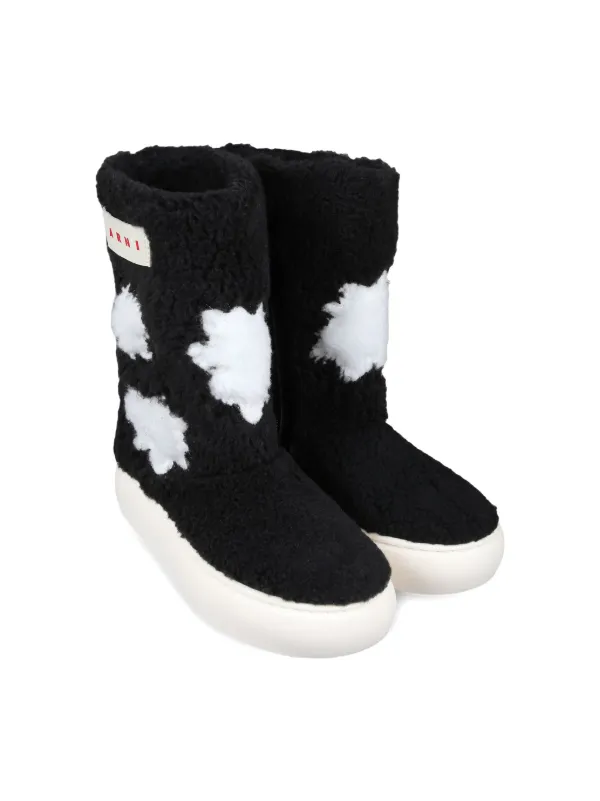 Marni Kids faux fur Ankle Boots Black FARFETCH BH