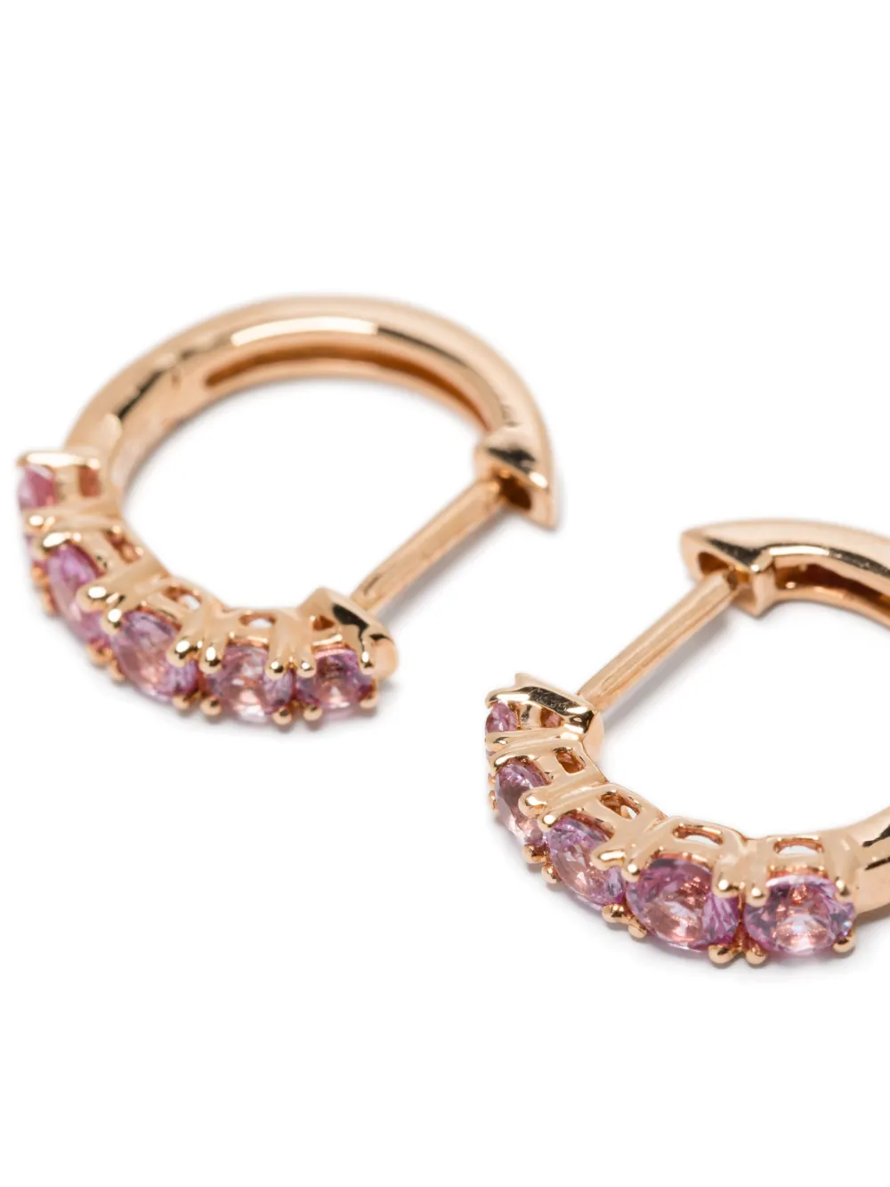 Anita Ko 18k Rose Gold Graduated Sapphire Hoop Earrings In Rosa