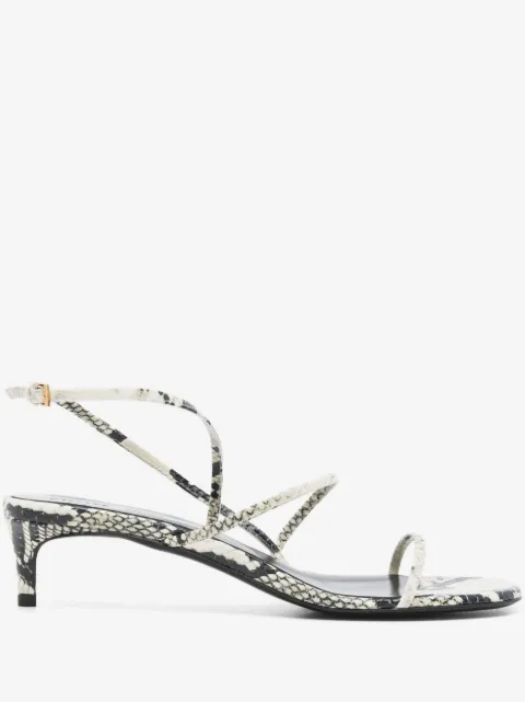 KHAITE 35mm snakeskin-print sandals
