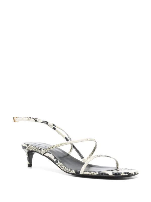 KHAITE 35mm snakeskin-print Sandals | Neutrals | FARFETCH