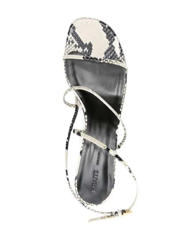KHAITE 35mm snakeskin-print Sandals Neutrals FARFETCH OM