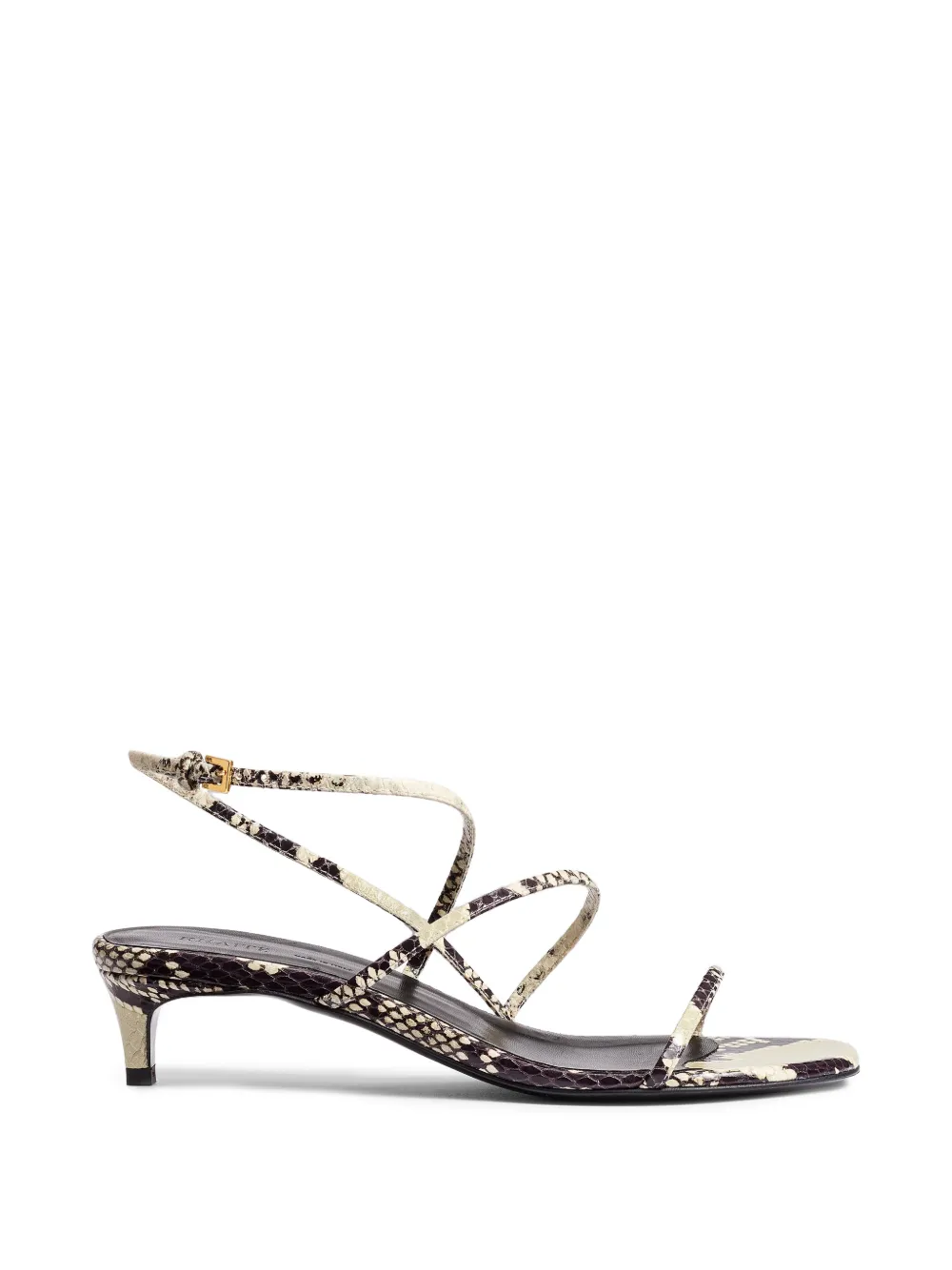 KHAITE 35 mm sandalen met slangenprint Beige