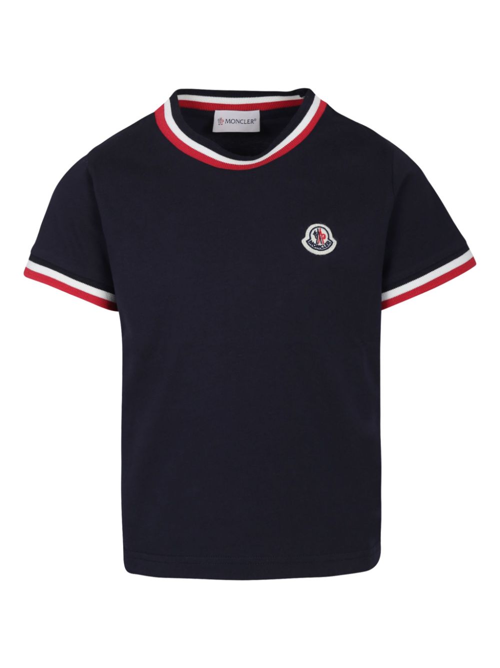 Moncler Enfant logo-patch T-shirt - Blue