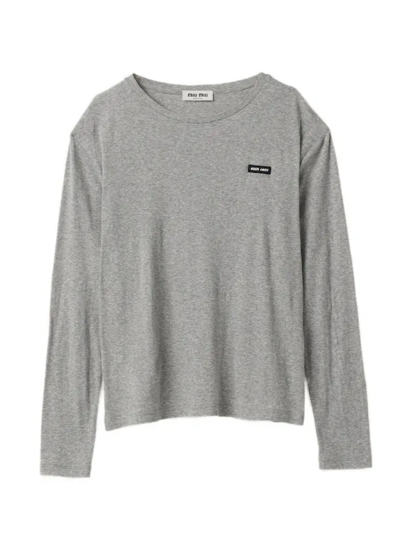 Miu Miu ロゴ Tシャツ | グレー | FARFETCH JP