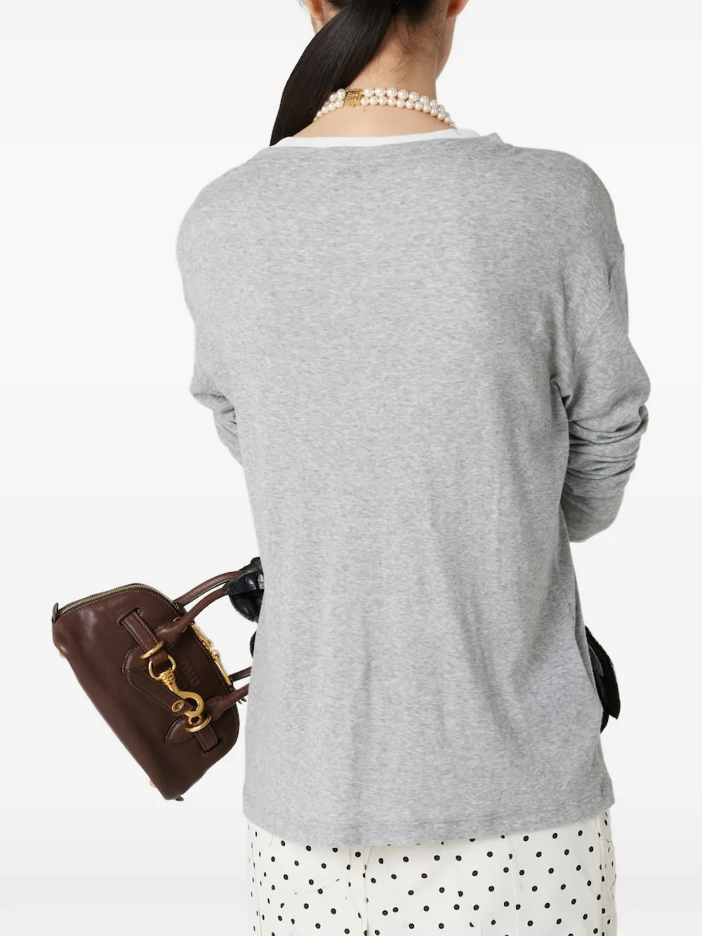 Miu Miu ロゴ Tシャツ | グレー | FARFETCH JP
