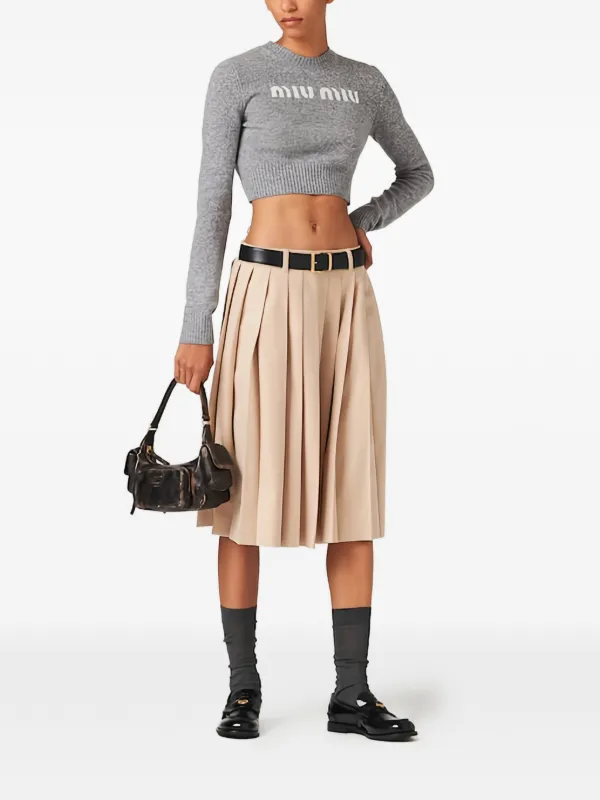 Miu Miu Wool And Cashmere Sweater | Grey | FARFETCH RO