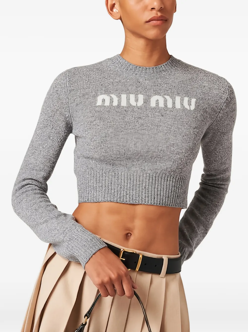 Miu Miu ロゴ プルオーバー | グレー | FARFETCH JP
