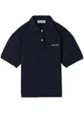 Miu Miu logo-embroidered polo shirt - Blue