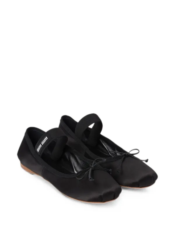 Miu Miu Satin Ballerinas | Black | FARFETCH RO