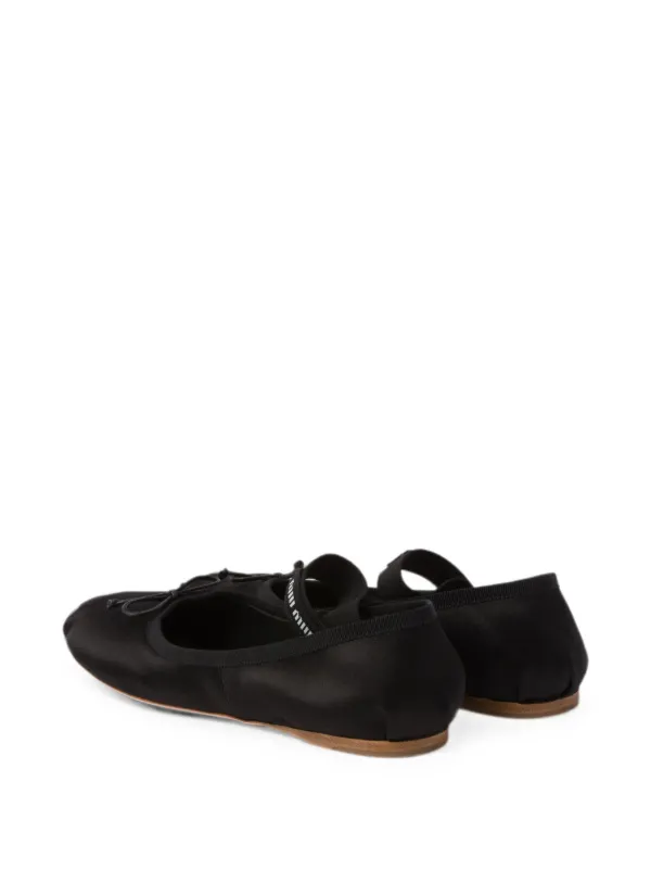 Miu Miu Satin Ballerinas | Black | FARFETCH RO