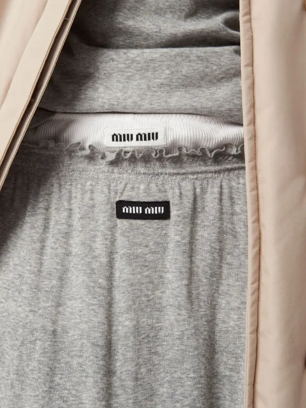 Miu Miu Ribbed Jersey Skirt | Grey | FARFETCH