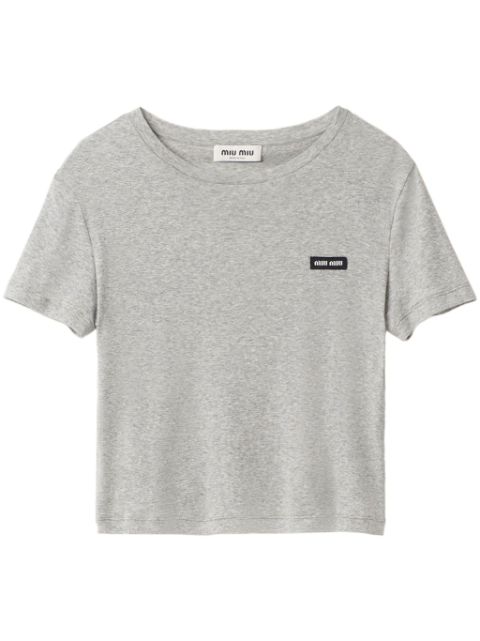 Miu Miu logo-patch T-shirt Women