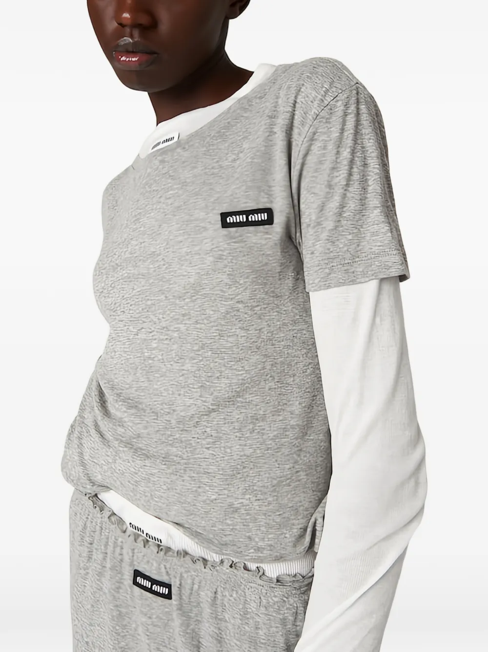 Miu Miu ribbed jersey T-shirt · XS