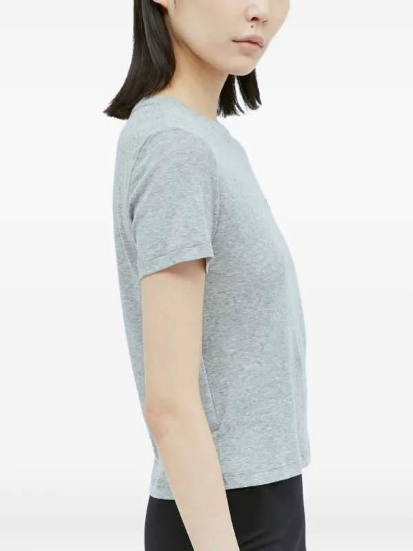 Miu Miu Ribbed Jersey T-shirt | Grey | FARFETCH JO