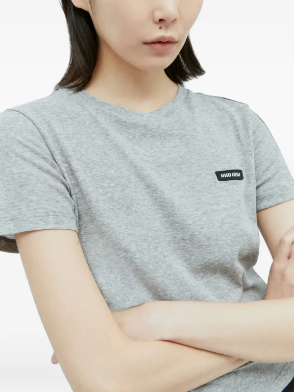Miu Miu ロゴ Tシャツ | グレー | FARFETCH JP