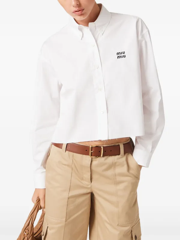Miu Miu Poplin Shirt | White | FARFETCH