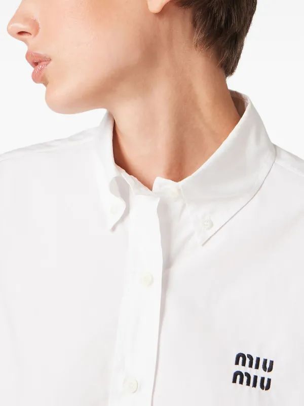 Miu Miu Poplin Shirt | White | FARFETCH