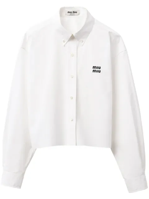 Miu Miu Cropped poplin shirt