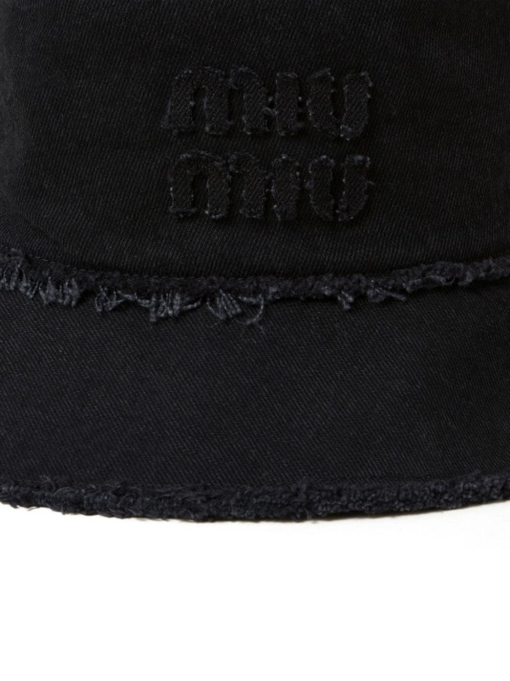 Shop Miu Miu Denim Bucket Hat In Black