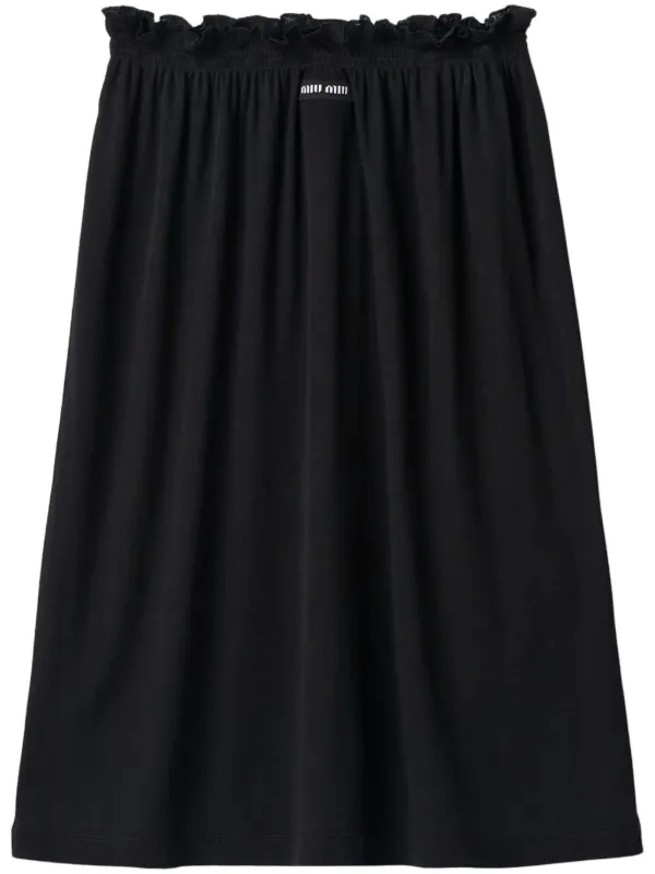 スカート MIU MIU Woman Skirt Black MG185313JJ F0BD9 Miu Miu high-waist Midi Silk Skirt | Black | FARFETCH