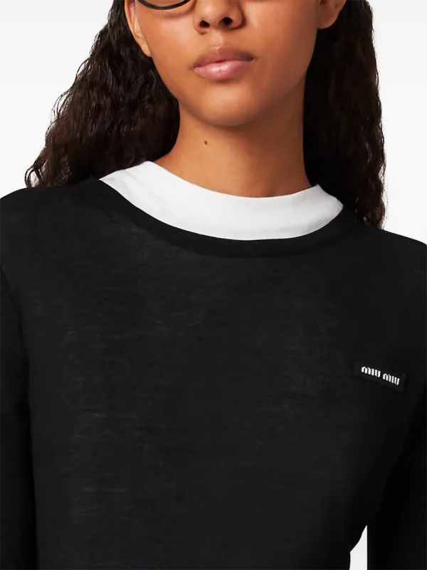 MiuMiu＊Ribbed knit jersey dress コットン ワンピース＊送料込 送料無料》 Miu Miu Ribbed knit jersey dress (MiuMiu