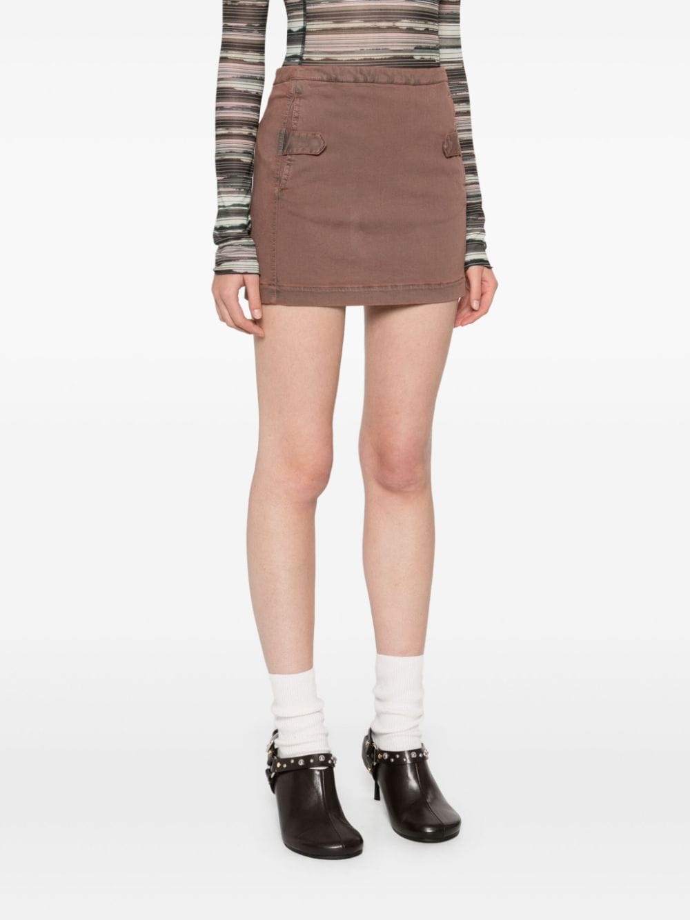 Shop Knwls Shiv Mini Skirt In Brown