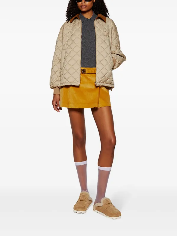 miumiu キュロット Miu Miu Corduroy Straight Skirt | Yellow | FARFETCH