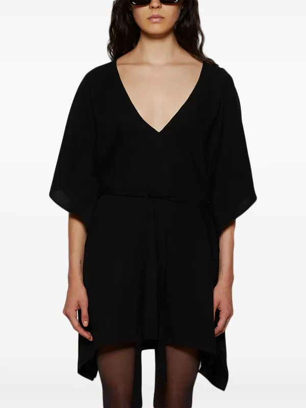 WARDROBE.NYC Kaftan Mini Dress Black FARFETCH AU