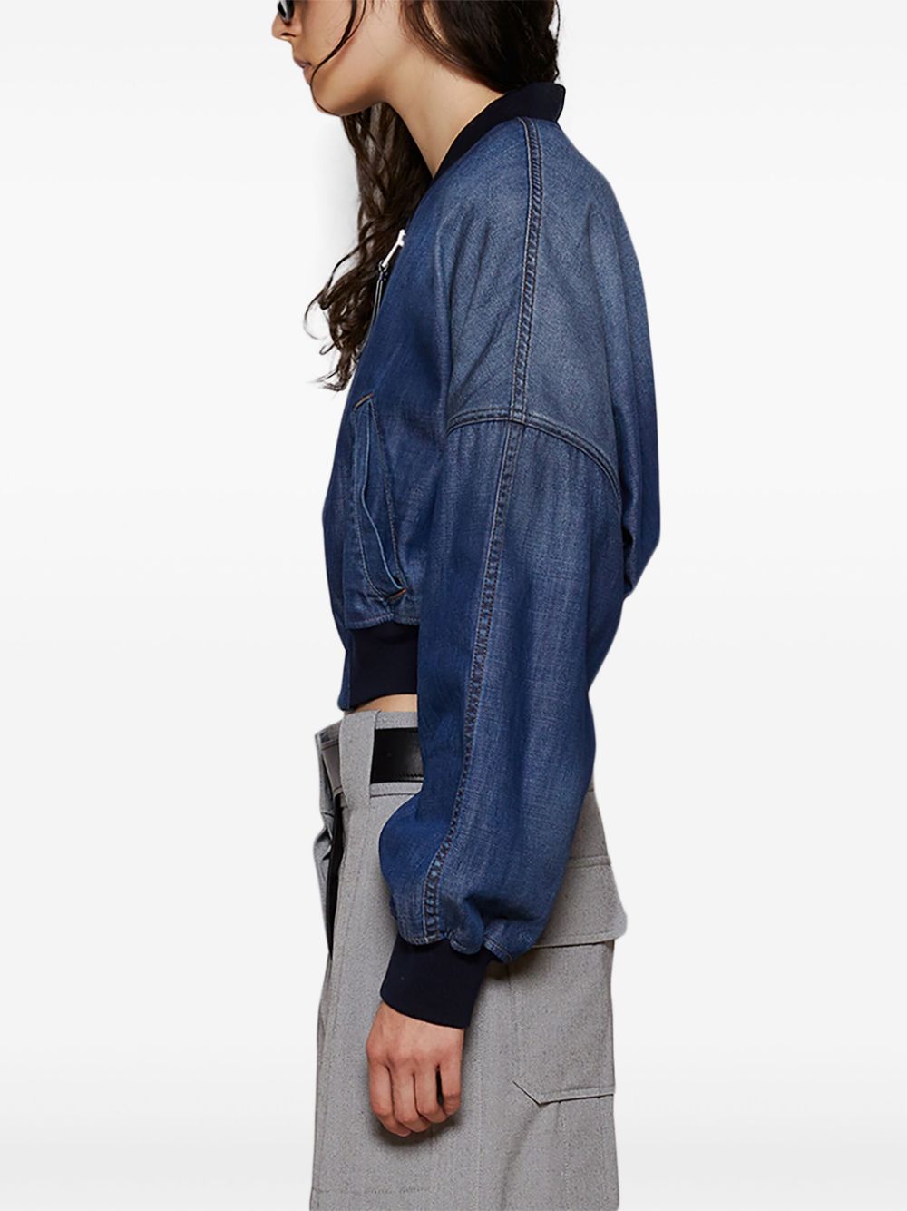 LOEWE washed denim bomber jacket Women