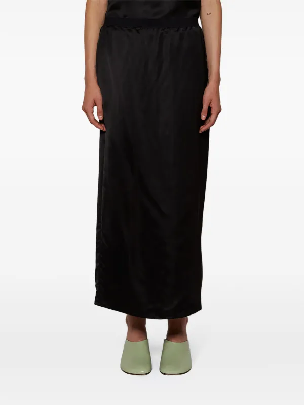 スカート Balenciaga Black Satin Skirt Black Satin Finish Skirt Satin-finish Twill Draped Skirt