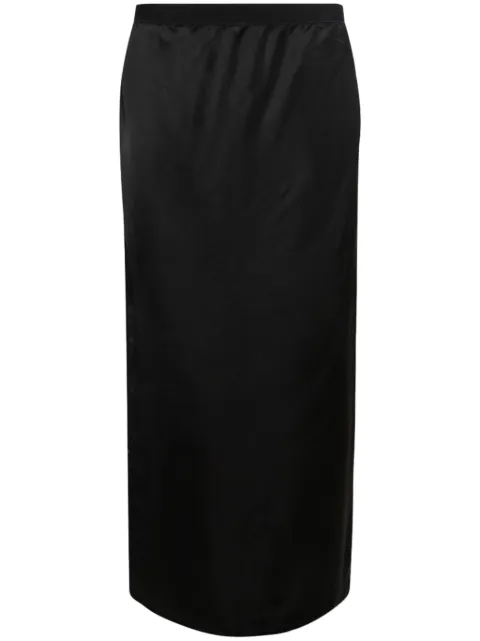 WARDROBE.NYC satin-finish midi skirt