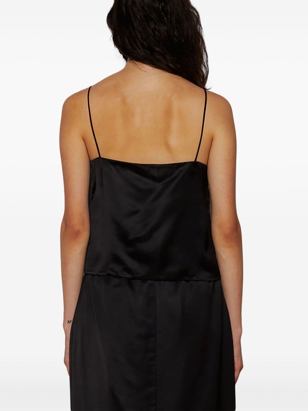 Shop Wardrobe.nyc Sleeveless Satin Top In Black