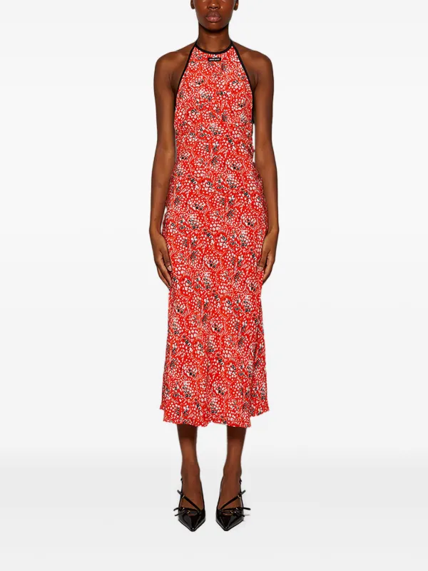 Miu Miu floral-print Maxi Dress | Orange | FARFETCH