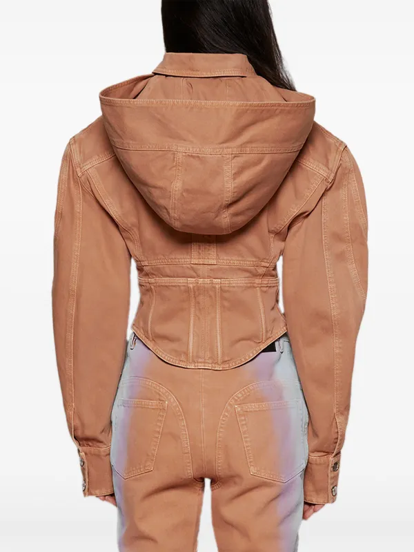Mugler コルセット デニムジャケット | ブラウン | FARFETCH JP