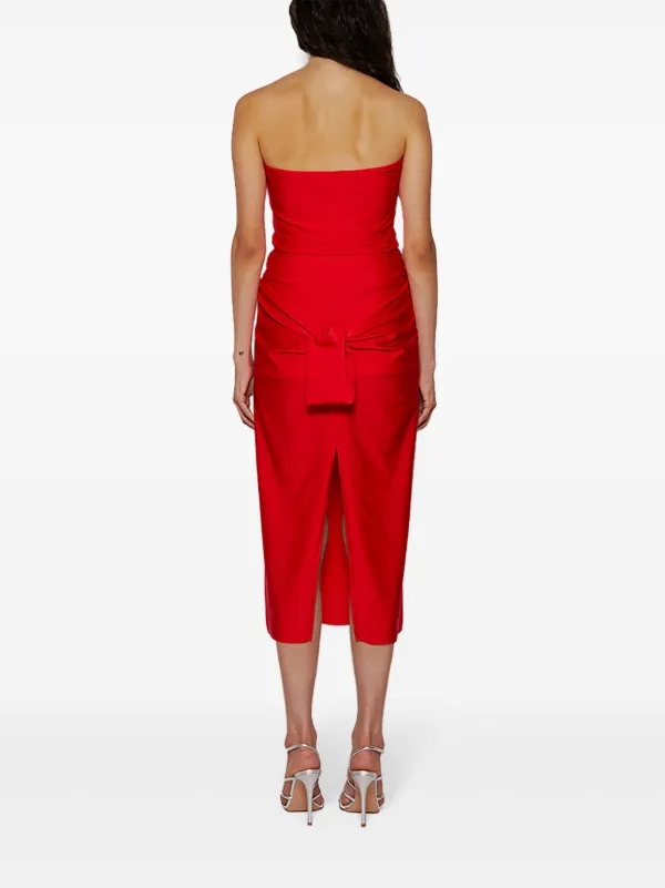 【関税込み】Coperni ミディアムドレス Coperni knot-detail Jersey Dress | Red | FARFETCH